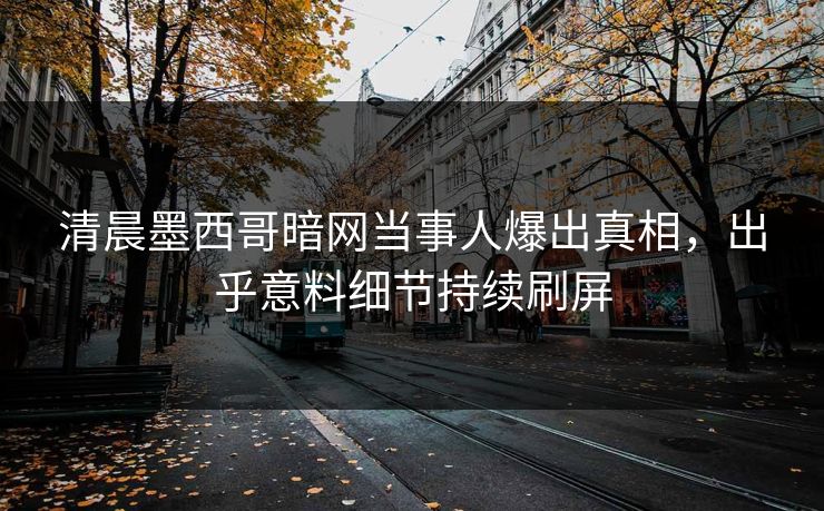 清晨墨西哥暗网当事人爆出真相，出乎意料细节持续刷屏
