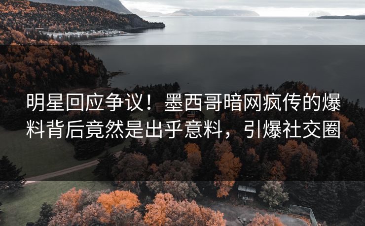 明星回应争议！墨西哥暗网疯传的爆料背后竟然是出乎意料，引爆社交圈