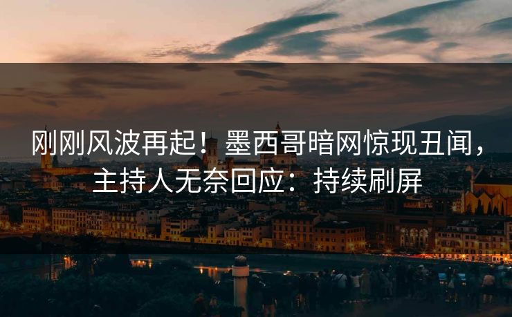 刚刚风波再起！墨西哥暗网惊现丑闻，主持人无奈回应：持续刷屏