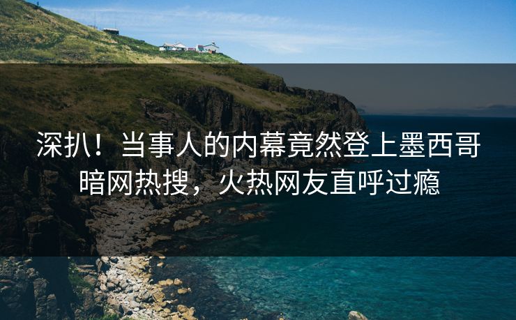 深扒！当事人的内幕竟然登上墨西哥暗网热搜，火热网友直呼过瘾