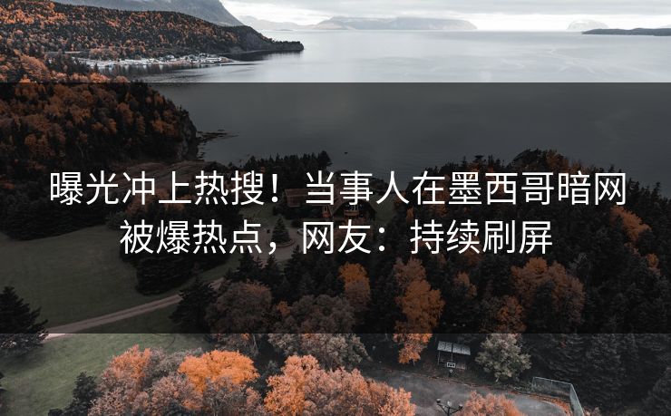 曝光冲上热搜！当事人在墨西哥暗网被爆热点，网友：持续刷屏