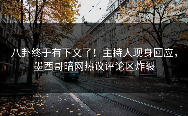 八卦终于有下文了！主持人现身回应，墨西哥暗网热议评论区炸裂