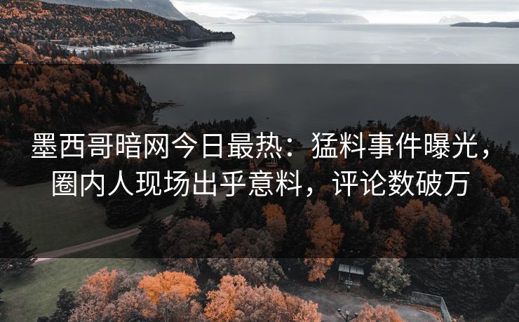 墨西哥暗网今日最热：猛料事件曝光，圈内人现场出乎意料，评论数破万