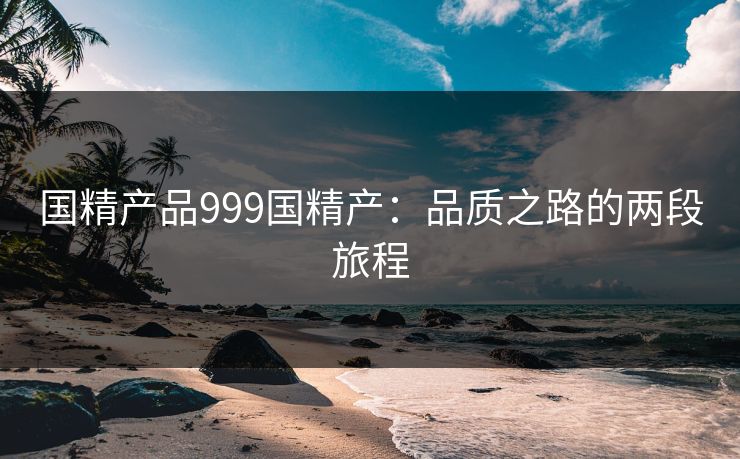 国精产品999国精产：品质之路的两段旅程